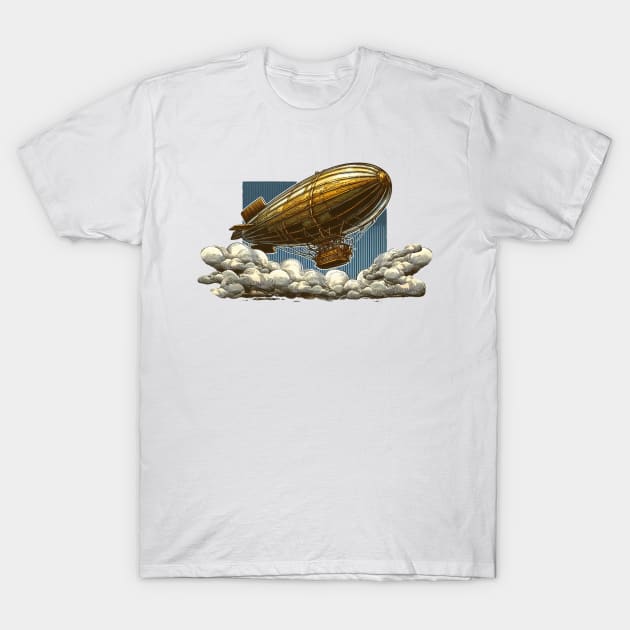 Steampunk Flying Zepplin T-Shirt by Organicgal Graphics